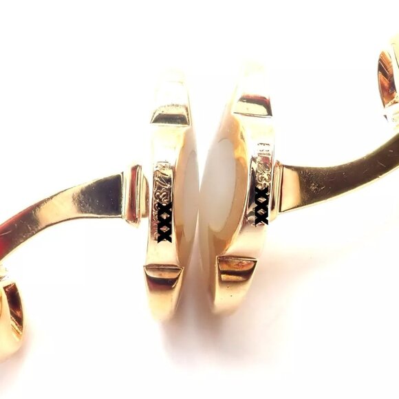 Van Cleef & Arpels 18k Yellow Gold Pure Alhambra Mother Of Pearl Cufflinks Cert. - Picture 8 of 12